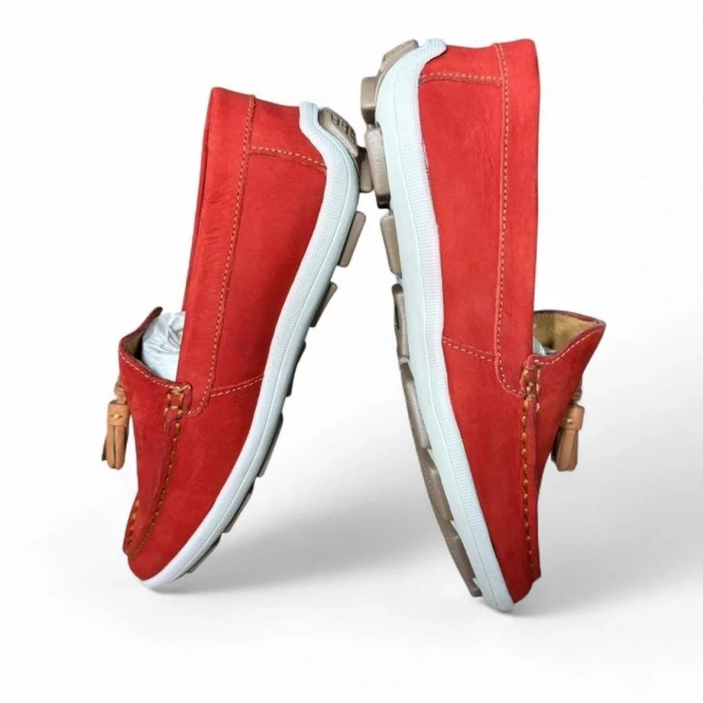 Driver Club USA Kids Johnson Ave Red Nubuck Leather Tassel Loafers Size 1.5